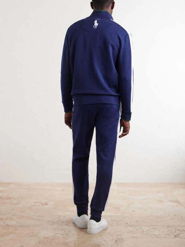 + Wimbledon Mesh-Trimmed Cotton-Blend Jersey Track Jacket - BK + Wimbledon Mesh-Trimmed Cotton-Blend Jersey Track Jacket - BK