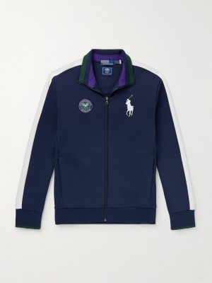 + Wimbledon Mesh-Trimmed Cotton-Blend Jersey Track Jacket