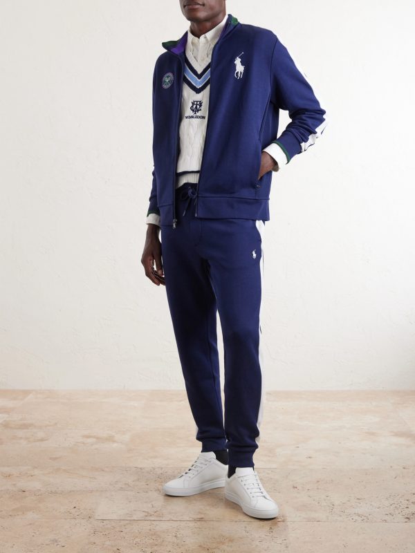 + Wimbledon Mesh-Trimmed Cotton-Blend Jersey Track Jacket - OU + Wimbledon Mesh-Trimmed Cotton-Blend Jersey Track Jacket - OU