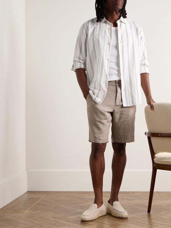 Crown 1454 Straight-Leg Linen Shorts - OU Crown 1454 Straight-Leg Linen Shorts - OU