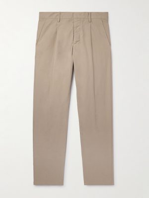 Bill 1080 Tapered Pleated Organic Cotton-Blend Trousers Bill 1080 Tapered Pleated Organic Cotton-Blend Trousers