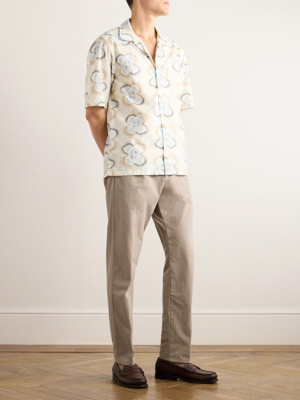 Bill 1080 Tapered Pleated Organic Cotton-Blend Trousers - OU Bill 1080 Tapered Pleated Organic Cotton-Blend Trousers - OU