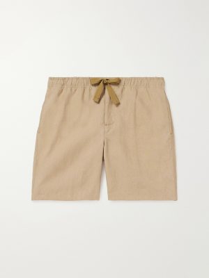 Alex Straight-Leg Linen Drawstring Shorts
