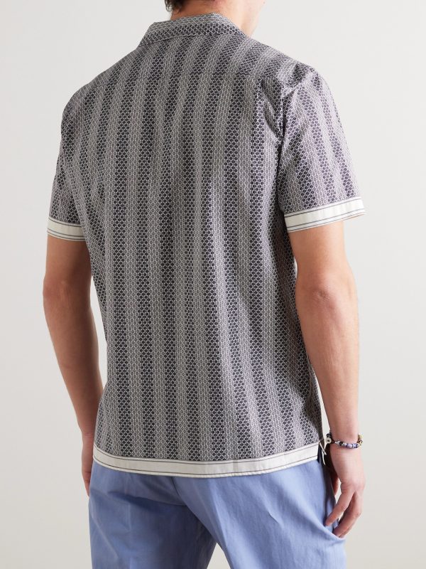 Hibbert Rills Camp-Collar Printed Cotton Shirt - BK Hibbert Rills Camp-Collar Printed Cotton Shirt - BK