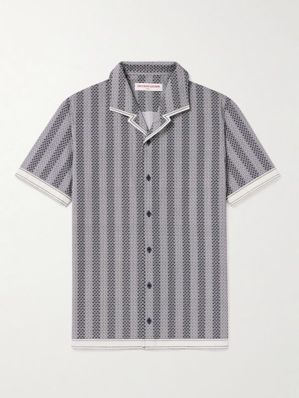 Hibbert Rills Camp-Collar Printed Cotton Shirt Hibbert Rills Camp-Collar Printed Cotton Shirt
