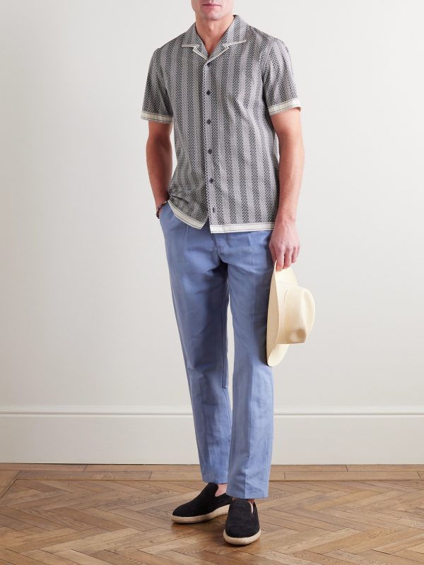 Hibbert Rills Camp-Collar Printed Cotton Shirt - OU Hibbert Rills Camp-Collar Printed Cotton Shirt - OU