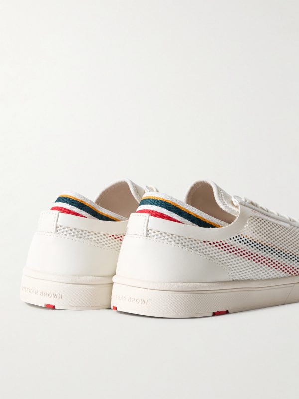 Larson Striped Mesh and Canvas Sneakers - BK Larson Striped Mesh and Canvas Sneakers - BK