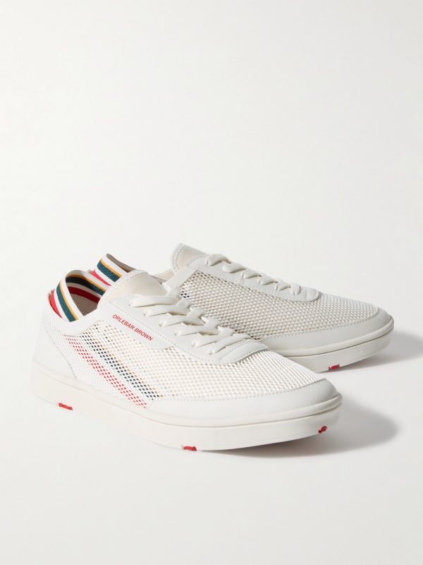 Larson Striped Mesh and Canvas Sneakers - FR Larson Striped Mesh and Canvas Sneakers - FR