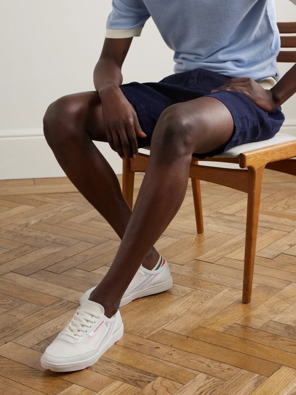 Larson Striped Mesh and Canvas Sneakers - OU Larson Striped Mesh and Canvas Sneakers - OU