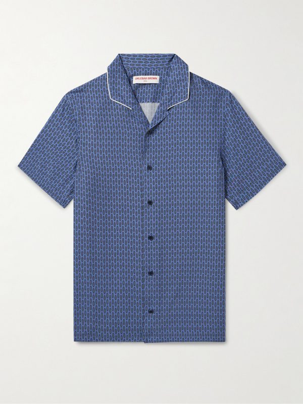 Hibbert Perez Camp-Collar Printed Lyocell Shirt Hibbert Perez Camp-Collar Printed Lyocell Shirt