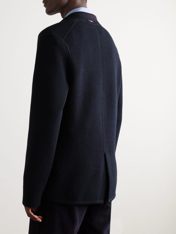 Rainer Merino Wool-Piqué Cardigan - BK Rainer Merino Wool-Piqué Cardigan - BK