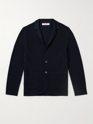 Rainer Merino Wool-Piqué Cardigan