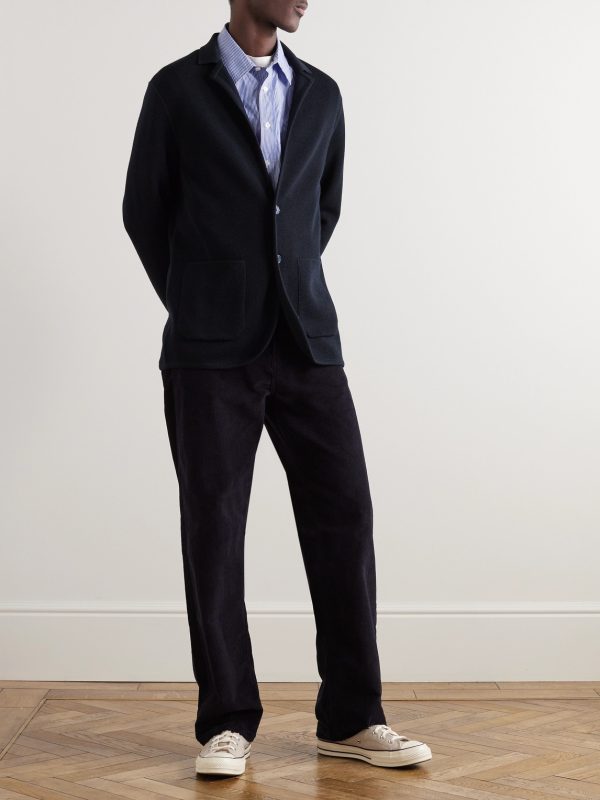 Rainer Merino Wool-Piqué Cardigan - OU Rainer Merino Wool-Piqué Cardigan - OU