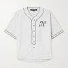 Oversized Logo-Embroidered Cotton-Jersey Shirt