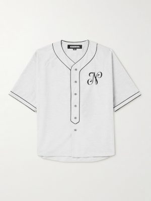 Oversized Logo-Embroidered Cotton-Jersey Shirt