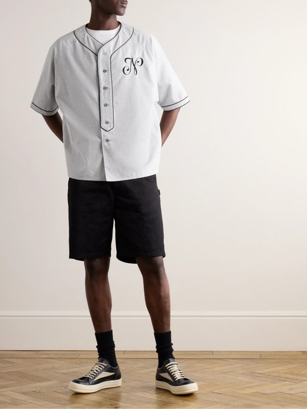 Oversized Logo-Embroidered Cotton-Jersey Shirt - OU