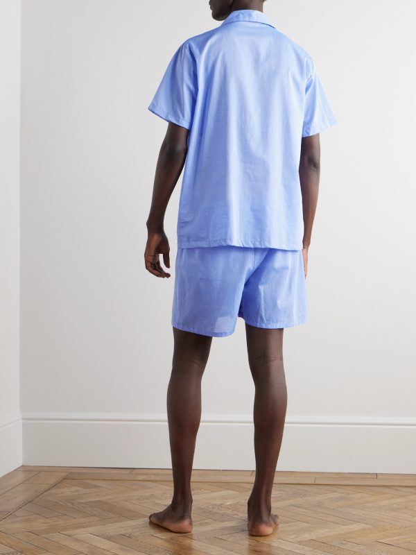 Amalfi Camp-Collar Cotton-Batiste Pyjama Set - BK Amalfi Camp-Collar Cotton-Batiste Pyjama Set - BK