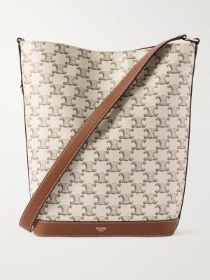 Triomphe Leather-Trimmed Logo-Print Coated-Canvas Tote Bag Triomphe Leather-Trimmed Logo-Print Coated-Canvas Tote Bag