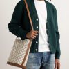 Triomphe Leather-Trimmed Logo-Print Coated-Canvas Tote Bag - OU Triomphe Leather-Trimmed Logo-Print Coated-Canvas Tote Bag - OU