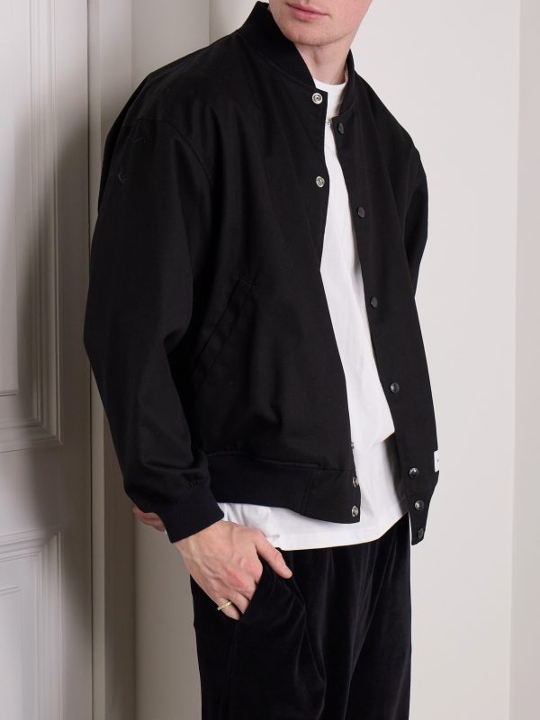 Reversible Logo-Embroidered Twill Bomber Jacket - BK Reversible Logo-Embroidered Twill Bomber Jacket - BK