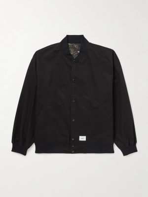 Reversible Logo-Embroidered Twill Bomber Jacket Reversible Logo-Embroidered Twill Bomber Jacket