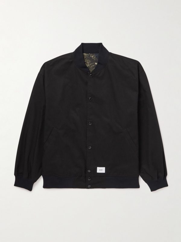 Reversible Logo-Embroidered Twill Bomber Jacket Reversible Logo-Embroidered Twill Bomber Jacket