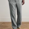 Straight-Leg Garment-Dyed Linen Drawstring Trousers - FR