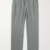 Straight-Leg Garment-Dyed Linen Drawstring Trousers