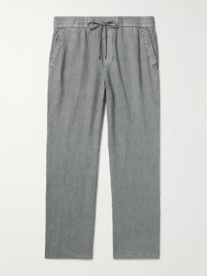 Straight-Leg Garment-Dyed Linen Drawstring Trousers Straight-Leg Garment-Dyed Linen Drawstring Trousers