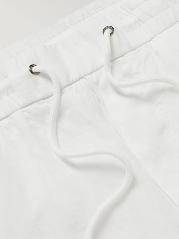Straight-Leg Garment-Dyed Linen Drawstring Trousers - E1 Straight-Leg Garment-Dyed Linen Drawstring Trousers - E1