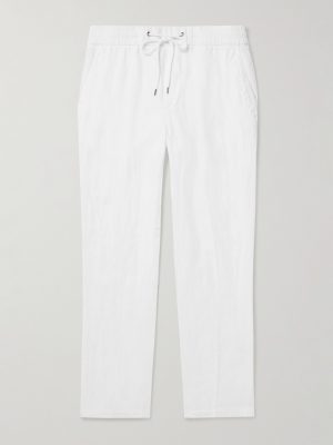 Straight-Leg Garment-Dyed Linen Drawstring Trousers Straight-Leg Garment-Dyed Linen Drawstring Trousers