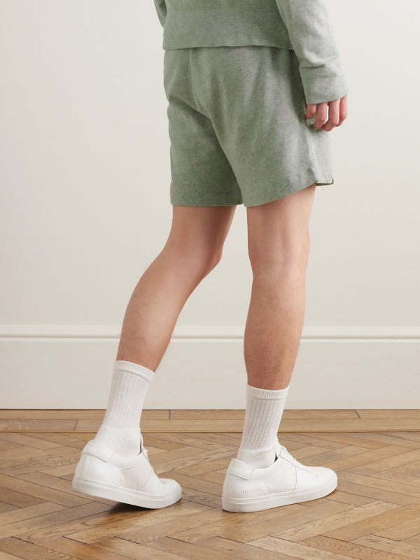 Straight-Leg Garment-Dyed Cotton-Jersey Drawstring Shorts - BK Straight-Leg Garment-Dyed Cotton-Jersey Drawstring Shorts - BK