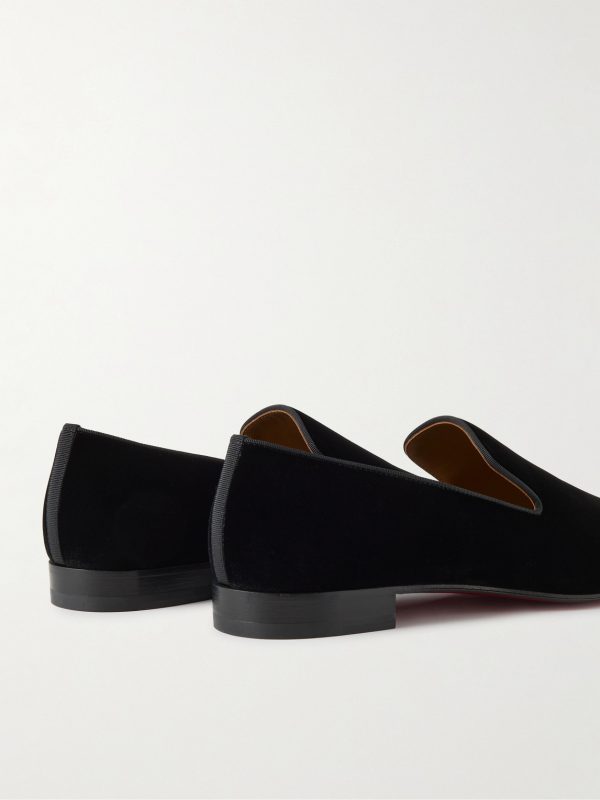 Dandelion Grosgrain-Trimmed Velvet Loafers - BK Dandelion Grosgrain-Trimmed Velvet Loafers - BK
