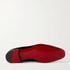 Dandelion Grosgrain-Trimmed Velvet Loafers - E1 Dandelion Grosgrain-Trimmed Velvet Loafers - E1