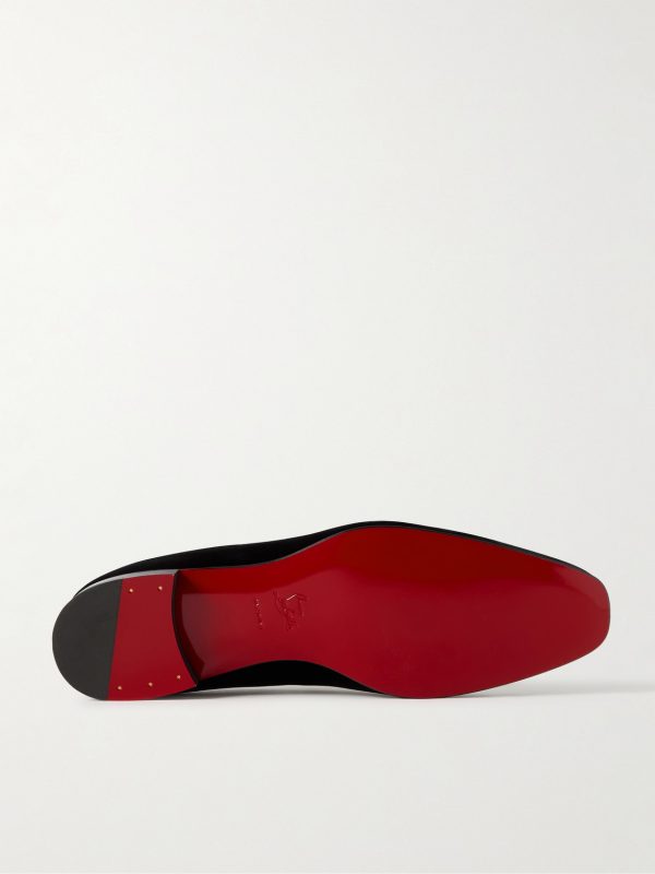 Dandelion Grosgrain-Trimmed Velvet Loafers - E1 Dandelion Grosgrain-Trimmed Velvet Loafers - E1