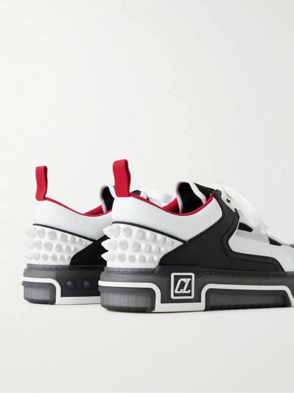 Astroloubi Spiked Leather and Mesh Sneakers - BK