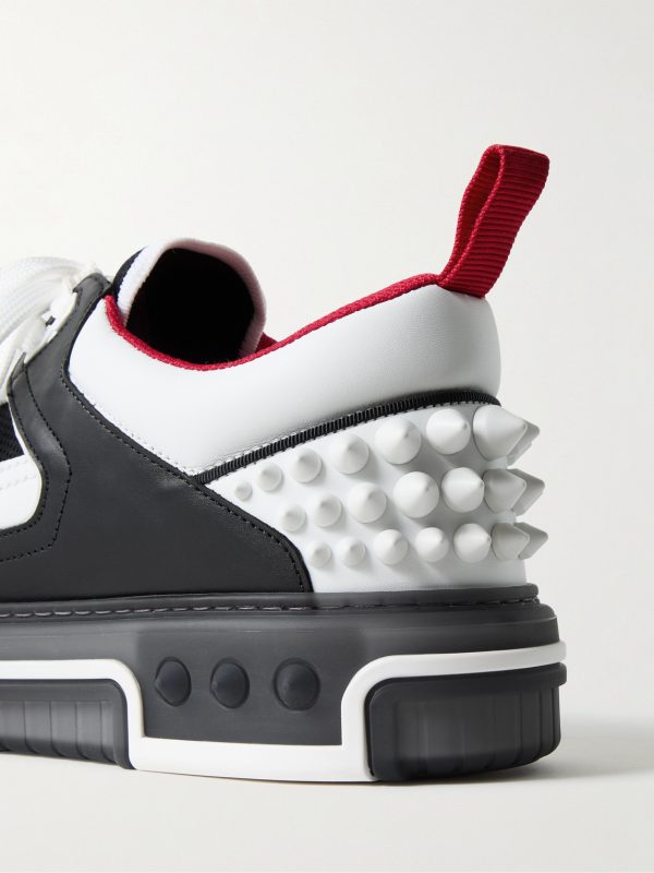 Astroloubi Spiked Leather and Mesh Sneakers - CU