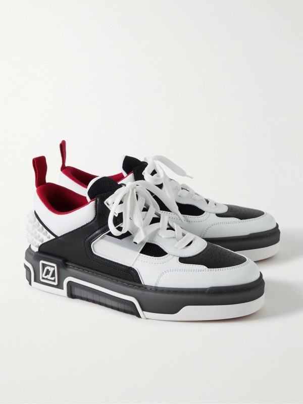 Astroloubi Spiked Leather and Mesh Sneakers - FR