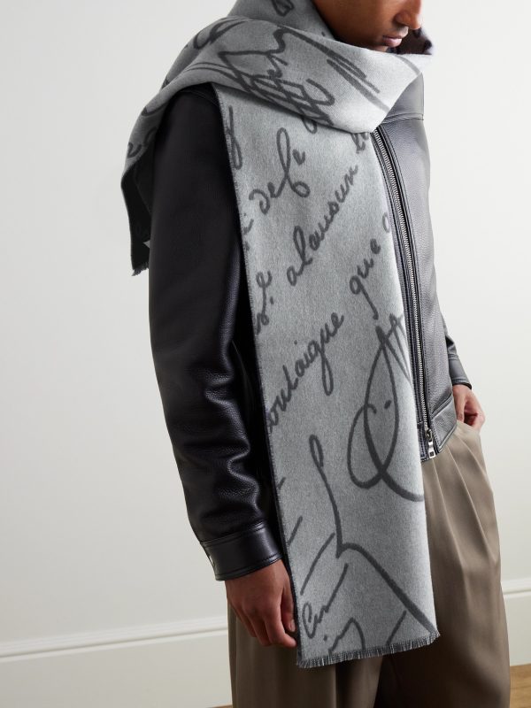 Scritto Wool-Jacquard Scarf - OU Scritto Wool-Jacquard Scarf - OU