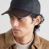 Logo-Embroidered Leather-Trimmed Wool Baseball Cap - OU
