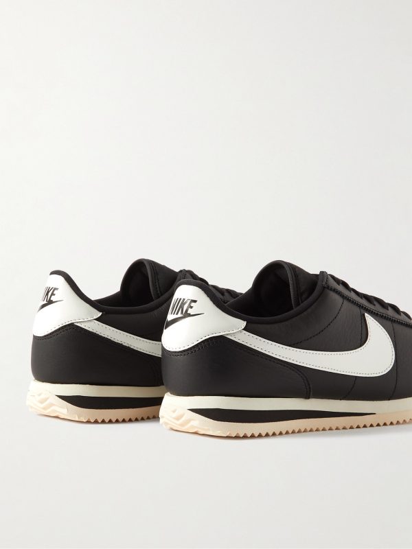 Cortez Logo-Appliquéd Leather Sneakers - BK