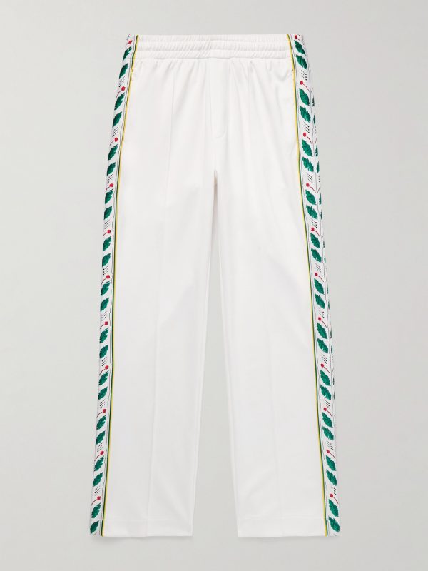 Laurel Straight-Leg Logo-Appliquéd Jersey Sweatpants