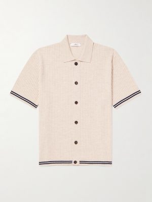 Striped Ribbed Merino Wool Shirt Striped Ribbed Merino Wool Shirt
