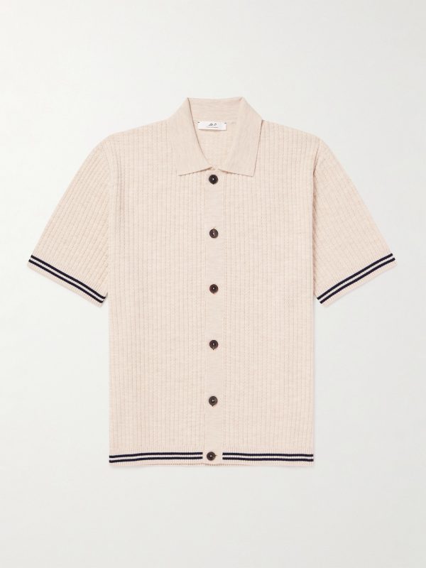 Striped Ribbed Merino Wool Shirt