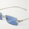Panthère de Cartier Rectangle-Frame Silver-Tone Sunglasses - CU Panthère de Cartier Rectangle-Frame Silver-Tone Sunglasses - CU