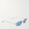 Panthère de Cartier Rectangle-Frame Silver-Tone Sunglasses - FR Panthère de Cartier Rectangle-Frame Silver-Tone Sunglasses - FR