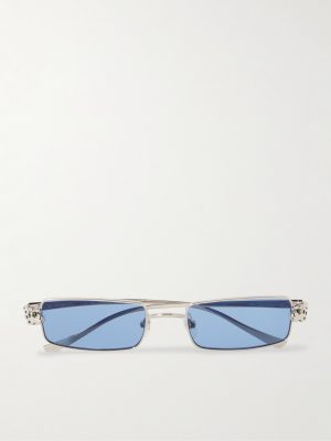 Panthère de Cartier Rectangle-Frame Silver-Tone Sunglasses Panthère de Cartier Rectangle-Frame Silver-Tone Sunglasses