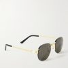 Santos de Cartier Rimless Oval-Frame Gold-Tone Sunglasses - FR Santos de Cartier Rimless Oval-Frame Gold-Tone Sunglasses - FR
