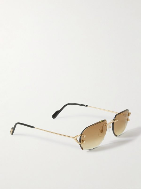 Signature C Rimless Rectangular-Frame Gold-Tone Sunglasses - FR Signature C Rimless Rectangular-Frame Gold-Tone Sunglasses - FR