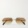 Signature C Rimless Rectangular-Frame Gold-Tone Sunglasses Signature C Rimless Rectangular-Frame Gold-Tone Sunglasses